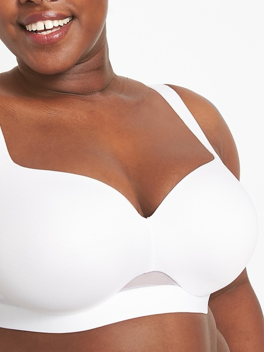 Cacique Comfort Bliss Lightly Lined Balconette Bra White 50D NWT